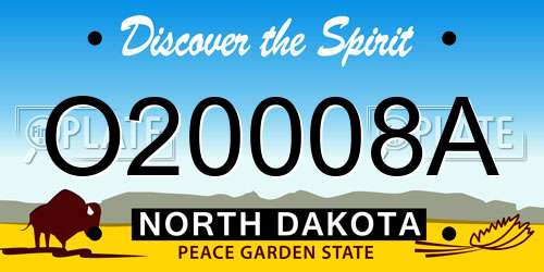 O20008A North Dakota License Plate