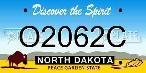 O2062C North Dakota License Plate