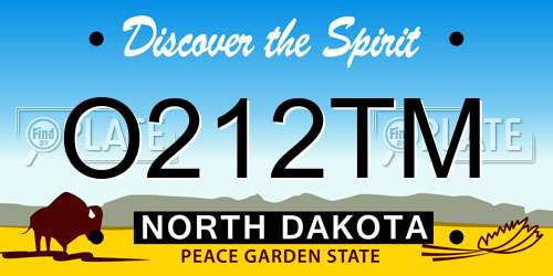 O212TM North Dakota License Plate