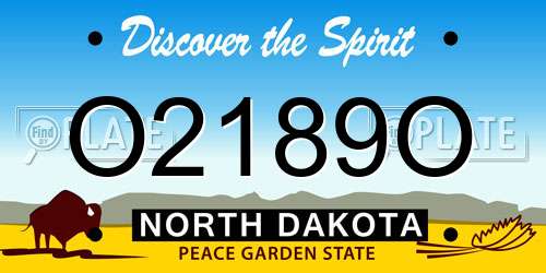 O2189O North Dakota License Plate