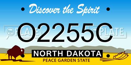 O2255C North Dakota License Plate
