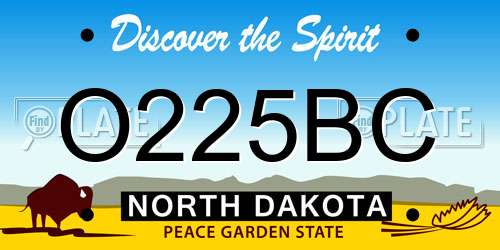 O225BC North Dakota License Plate