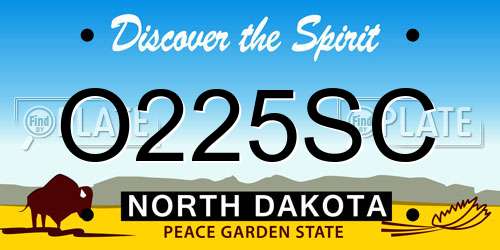 O225SC North Dakota License Plate