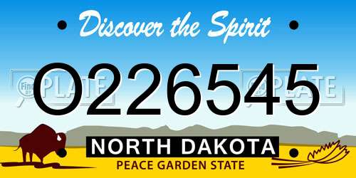 O226545 North Dakota License Plate