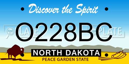 O228BC North Dakota License Plate