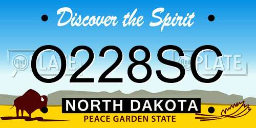 O228SC North Dakota License Plate