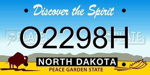 O2298H North Dakota License Plate