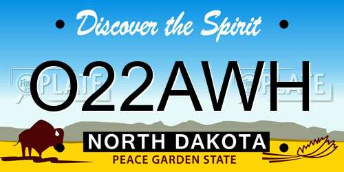 O22AWH North Dakota License Plate