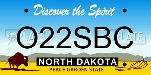 O22SBC North Dakota License Plate