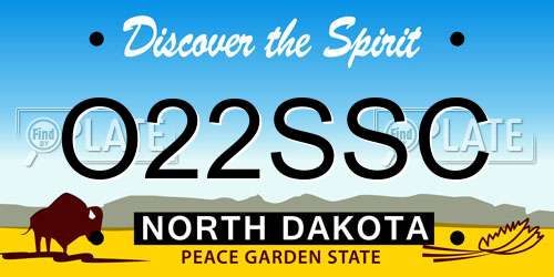 O22SSC North Dakota License Plate