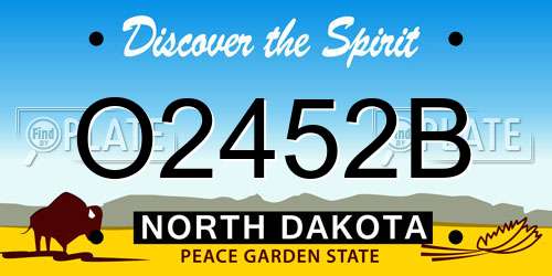 O2452B North Dakota License Plate
