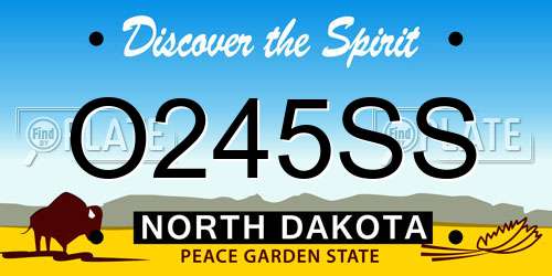 O245SS North Dakota License Plate