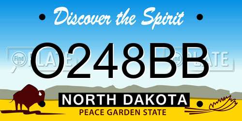 O248BB North Dakota License Plate
