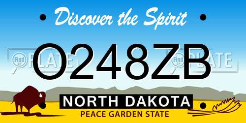 O248ZB North Dakota License Plate