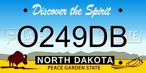 O249DB North Dakota License Plate