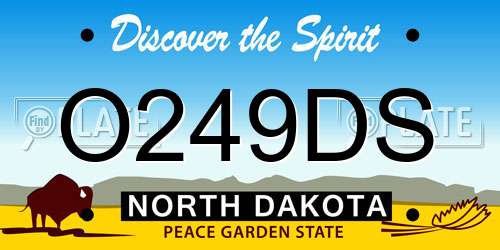 O249DS North Dakota License Plate