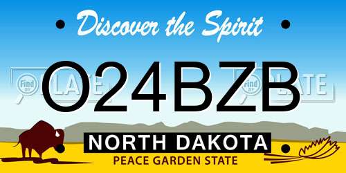 O24BZB North Dakota License Plate