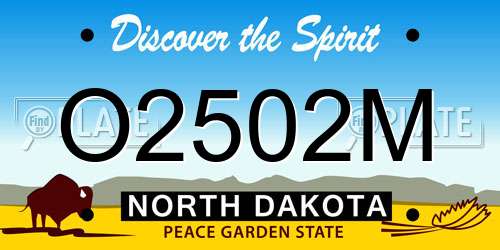 O2502M North Dakota License Plate