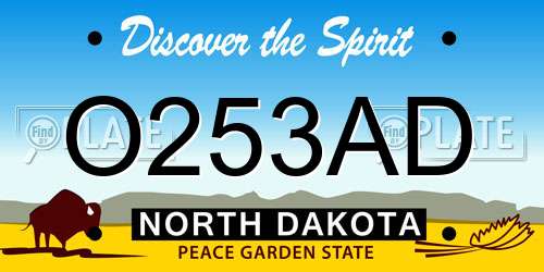 O253AD North Dakota License Plate