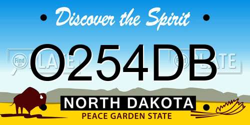 O254DB North Dakota License Plate
