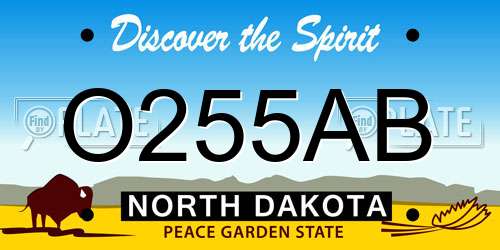 O255AB North Dakota License Plate
