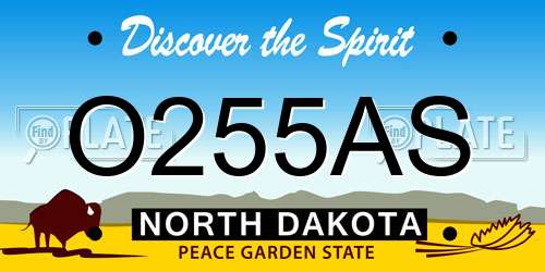 O255AS North Dakota License Plate