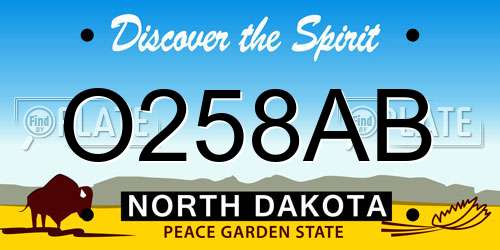 O258AB North Dakota License Plate
