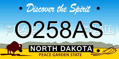 O258AS North Dakota License Plate
