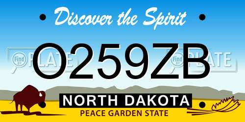 O259ZB North Dakota License Plate