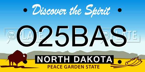O25BAS North Dakota License Plate