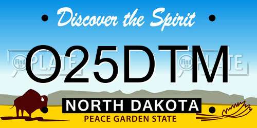 O25DTM North Dakota License Plate