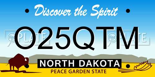 O25QTM North Dakota License Plate