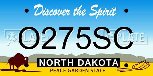 O275SC North Dakota License Plate