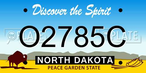 O2785C North Dakota License Plate