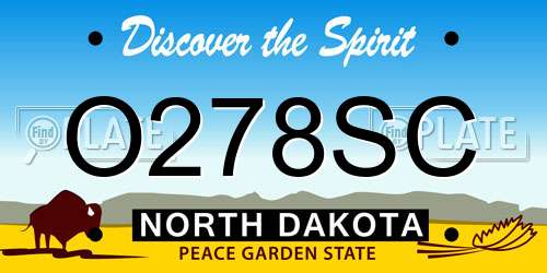 O278SC North Dakota License Plate