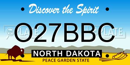 O27BBC North Dakota License Plate