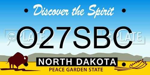 O27SBC North Dakota License Plate