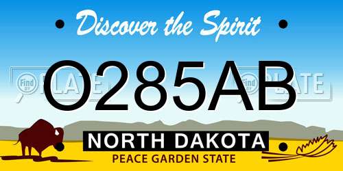 O285AB North Dakota License Plate