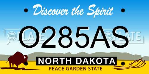 O285AS North Dakota License Plate