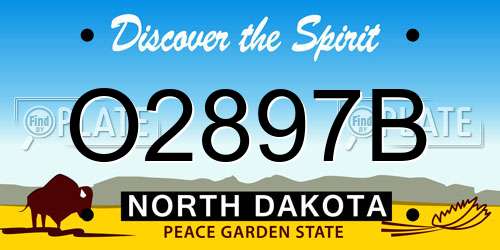 O2897B North Dakota License Plate