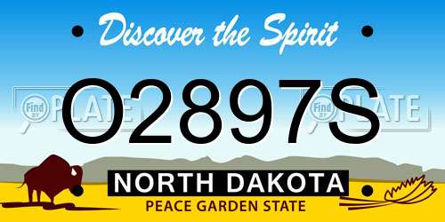 O2897S North Dakota License Plate