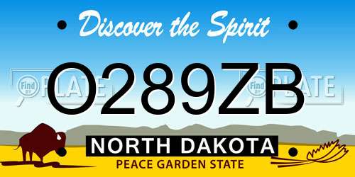 O289ZB North Dakota License Plate
