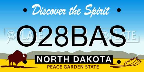 O28BAS North Dakota License Plate