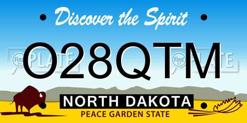 O28QTM North Dakota License Plate