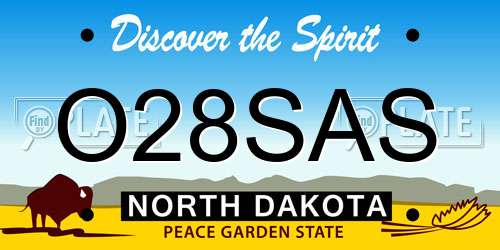 O28SAS North Dakota License Plate