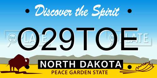 O29TOE North Dakota License Plate