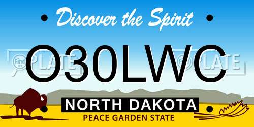 O30LWC North Dakota License Plate