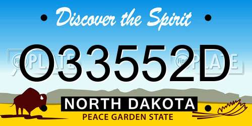 O33552D North Dakota License Plate
