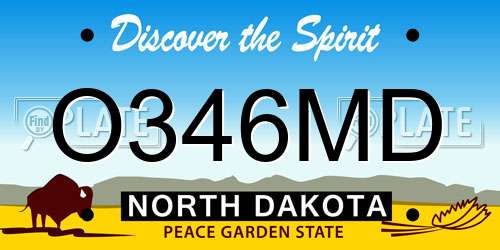 O346MD North Dakota License Plate
