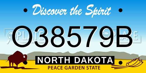 O38579B North Dakota License Plate